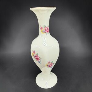 Lord Nelson Pottery Bud Vase Floral Rose Gold Trim England 3641 5in Hand Crafted